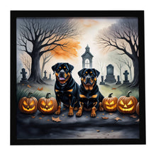Load image into Gallery viewer, Rottweiler Spooky Halloween Framed Metal Print