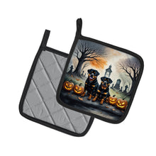 Load image into Gallery viewer, Rottweiler Spooky Halloween Pot Holders - Set of 2 Decorative Kitchen Helpers | Made in the USA