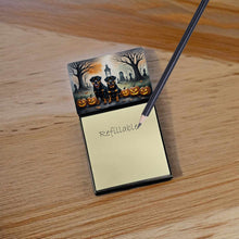 Load image into Gallery viewer, Rottweiler Spooky Halloween Sticky Note Holder- Refiilable Desk Accessory Note Pad