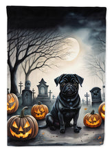 Load image into Gallery viewer, Black Pug Spooky Halloween House Flag