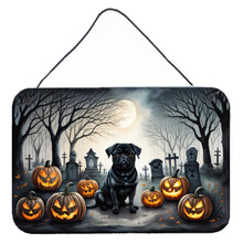 Load image into Gallery viewer, Black Pug Spooky Halloween Wall or Door Hanging Prints
