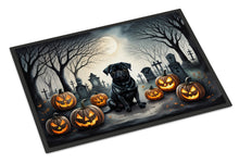 Load image into Gallery viewer, Black Pug Spooky Halloween Doormat -  18x27 Decorative Floor Mat – Indoor/Outdoor Rug