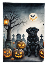 Load image into Gallery viewer, Black Pug Spooky Halloween House Flag