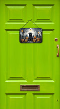 Load image into Gallery viewer, Black Pug Spooky Halloween Wall or Door Hanging Prints