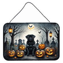 Load image into Gallery viewer, Black Pug Spooky Halloween Wall or Door Hanging Prints