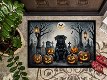 Load image into Gallery viewer, Black Pug Spooky Halloween Doormat - 24x36 Decorative Floor Mat – Indoor/Outdoor Rug with Artistic Flair