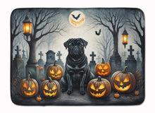 Load image into Gallery viewer, Black Pug Spooky Halloween Memory Foam Kitchen Mat