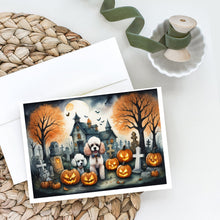 Load image into Gallery viewer, Poodle Spooky Halloween Greeting Cards -  Blank Note Cards – 8-Pack of Artist-Designed Cards with Envelopes
