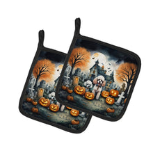 Load image into Gallery viewer, Poodle Spooky Halloween Pot Holders - Set of 2 Decorative Kitchen Helpers | Made in the USA