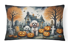 Load image into Gallery viewer, Poodle Spooky Halloween Fabric Decorative Pillow