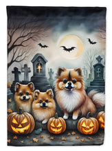 Load image into Gallery viewer, Pomeranian Spooky Halloween House Flag