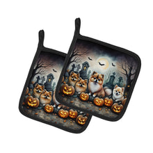 Load image into Gallery viewer, Pomeranian Spooky Halloween Pot Holders - Set of 2 Decorative Kitchen Helpers | Made in the USA