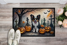 Load image into Gallery viewer, Papillon Spooky Halloween Doormat - 24x36 Decorative Floor Mat – Indoor/Outdoor Rug with Artistic Flair