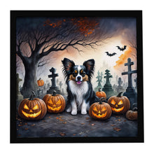 Load image into Gallery viewer, Papillon Spooky Halloween Framed Metal Print