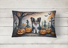 Load image into Gallery viewer, Papillon Spooky Halloween Fabric Decorative Pillow
