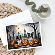 Load image into Gallery viewer, Papillon Spooky Halloween Greeting Cards -  Blank Note Cards – 8-Pack of Artist-Designed Cards with Envelopes