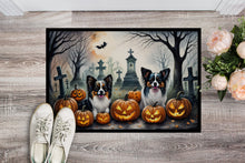 Load image into Gallery viewer, Papillon Spooky Halloween Doormat - 24x36 Decorative Floor Mat – Indoor/Outdoor Rug with Artistic Flair