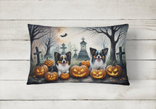 Load image into Gallery viewer, Papillon Spooky Halloween Fabric Decorative Pillow