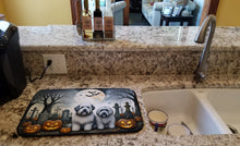 Load image into Gallery viewer, Old English Sheepdog Spooky Halloween Dish Drying Mat
