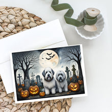 Load image into Gallery viewer, Old English Sheepdog Spooky Halloween Greeting Cards -  Blank Note Cards – 8-Pack of Artist-Designed Cards with Envelopes
