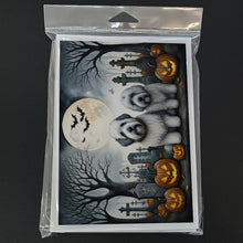 Load image into Gallery viewer, Old English Sheepdog Spooky Halloween Greeting Cards -  Blank Note Cards – 8-Pack of Artist-Designed Cards with Envelopes