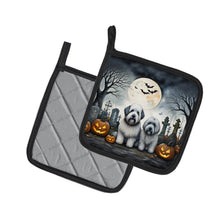 Load image into Gallery viewer, Old English Sheepdog Spooky Halloween Pot Holders - Set of 2 Decorative Kitchen Helpers | Made in the USA