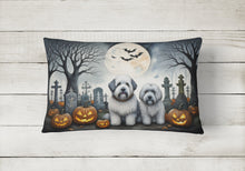 Load image into Gallery viewer, Old English Sheepdog Spooky Halloween Fabric Decorative Pillow