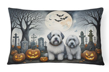 Load image into Gallery viewer, Old English Sheepdog Spooky Halloween Fabric Decorative Pillow