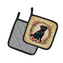 Load image into Gallery viewer, Affenpinscher and Flowers Pot Holders - Set of 2 Decorative Kitchen Helpers | Made in the USA