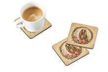 Load image into Gallery viewer, Afghan Hound and Flowers Coasters - Set of 4 Lightweight Foam, Absorbent Drink Coasters