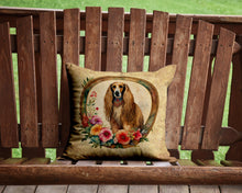 Load image into Gallery viewer, Afghan Hound and Flowers Throw Pillow - 14x14 Decorative Pillow – Art for Your Home &amp; Patio