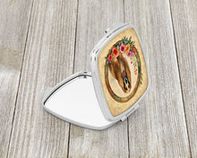 Load image into Gallery viewer, Afghan Hound and Flowers Compact Mirror – Stylish Purse Mirror with Artistic Covers