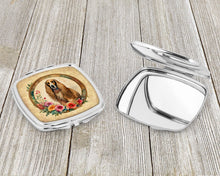 Load image into Gallery viewer, Afghan Hound and Flowers Compact Mirror – Stylish Purse Mirror with Artistic Covers