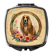 Load image into Gallery viewer, Afghan Hound and Flowers Compact Mirror – Stylish Purse Mirror with Artistic Covers