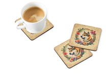 Load image into Gallery viewer, Akita and Flowers Coasters - Set of 4 Lightweight Foam, Absorbent Drink Coasters