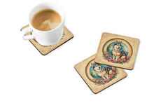 Load image into Gallery viewer, Alaskan Malamute and Flowers Coasters - Set of 4 Lightweight Foam, Absorbent Drink Coasters