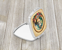 Load image into Gallery viewer, Alaskan Malamute and Flowers Compact Mirror – Stylish Purse Mirror with Artistic Covers