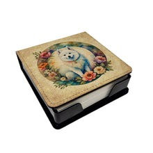 Load image into Gallery viewer, American Eskimo and Flowers PU Leather Note Paper Holder