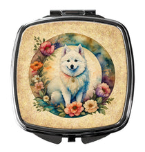 Load image into Gallery viewer, American Eskimo and Flowers Compact Mirror – Stylish Purse Mirror with Artistic Covers