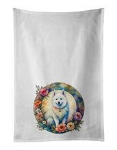 Load image into Gallery viewer, American Eskimo and Flowers Kitchen Towel Set of 2