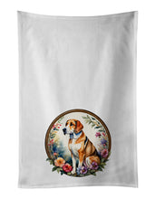 Load image into Gallery viewer, American Foxhound and Flowers Kitchen Towel Set of 2