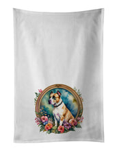Load image into Gallery viewer, American Staffordshire Terrier and Flowers Kitchen Towel Set of 2