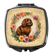 Load image into Gallery viewer, American Water Spaniel and Flowers Compact Mirror – Stylish Purse Mirror with Artistic Covers