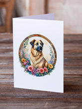Load image into Gallery viewer, Anatolian Shepherd Dog and Flowers Greeting Cards -  Blank Note Cards – 8-Pack of Artist-Designed Cards with Envelopes