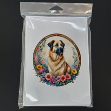 Load image into Gallery viewer, Anatolian Shepherd Dog and Flowers Greeting Cards -  Blank Note Cards – 8-Pack of Artist-Designed Cards with Envelopes