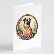 Load image into Gallery viewer, Anatolian Shepherd Dog and Flowers Greeting Cards -  Blank Note Cards – 8-Pack of Artist-Designed Cards with Envelopes