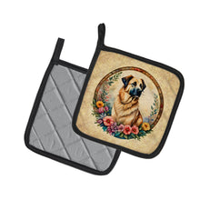 Load image into Gallery viewer, Anatolian Shepherd Dog and Flowers Pot Holders - Set of 2 Decorative Kitchen Helpers | Made in the USA