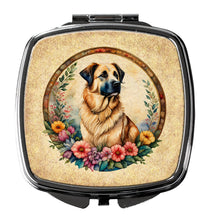 Load image into Gallery viewer, Anatolian Shepherd Dog and Flowers Compact Mirror – Stylish Purse Mirror with Artistic Covers