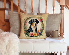 Load image into Gallery viewer, Appenzeller Sennenhund and Flowers Throw Pillow - 14x14 Decorative Pillow – Art for Your Home &amp; Patio