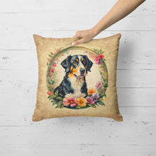 Load image into Gallery viewer, Appenzeller Sennenhund and Flowers Fabric Decorative Pillow